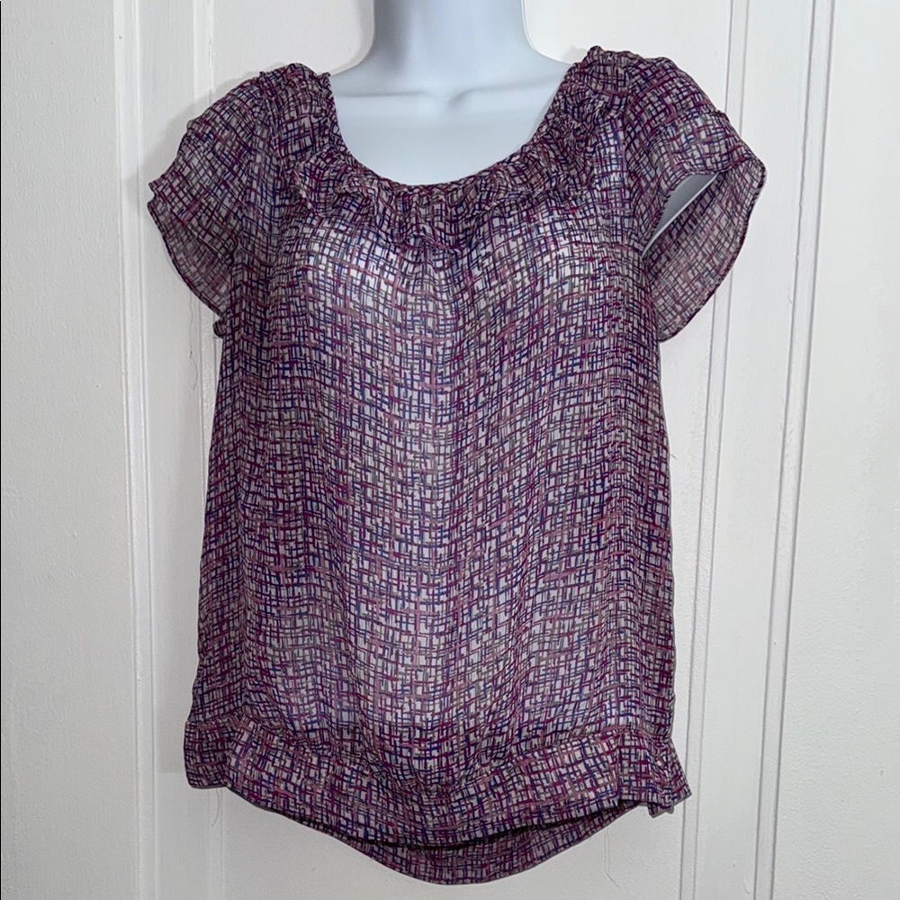 Banana Republic sheer blouse size petite medium